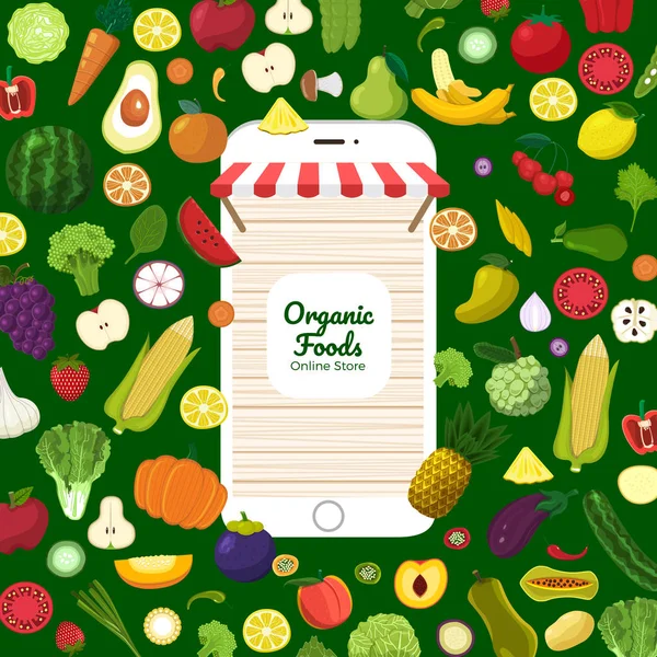 Aliments biologiques sains — Image vectorielle