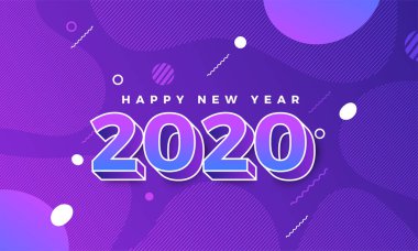 2020 yılının yeni yıl tasarım konsepti. Kutlama grafik tasarımı. Vektör İllüstrasyonu.