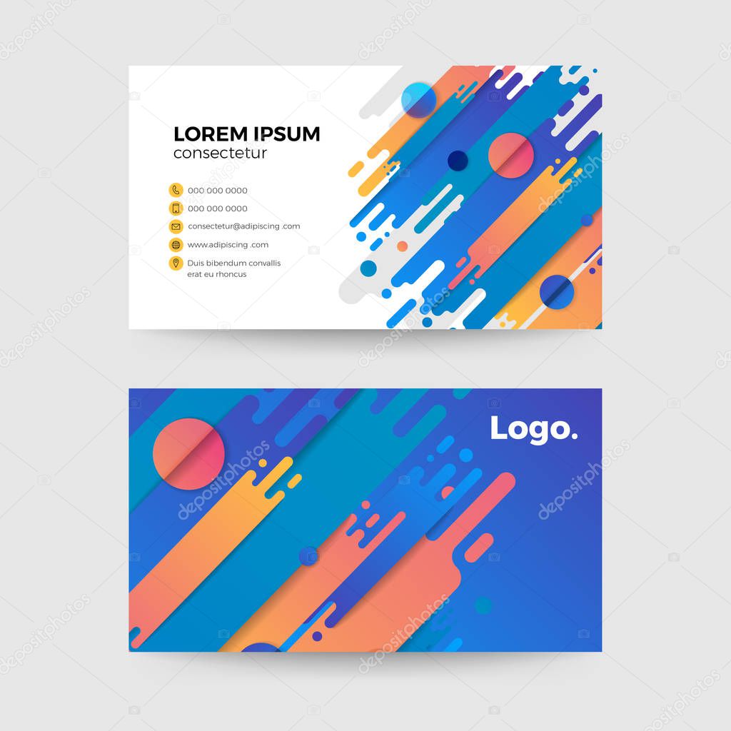 Template business card. Graphic design modern style branding mockup icon, name and channel for easy editing. Vector illustrations. 