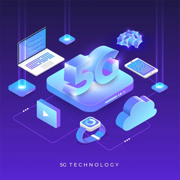 Illustrations Concept Design Network Technology Typography Abstract Background Vector Illustrate — 스톡 벡터