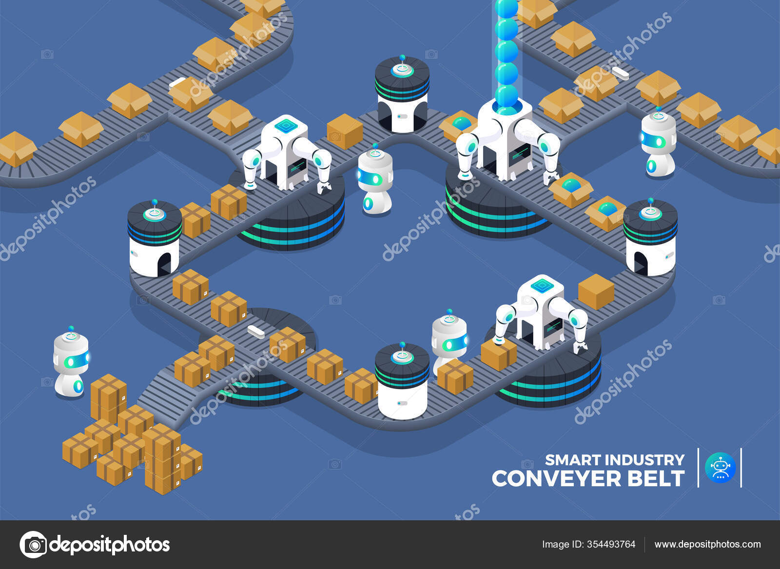 Conveyor Belt Machine Stock Vector Image by ©emojoez 354493764