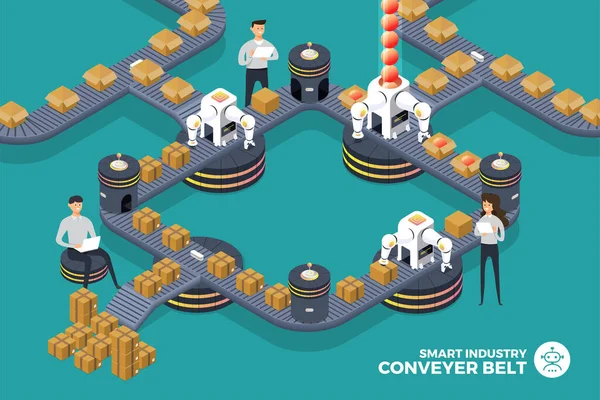 Conveyor Belt Machine — Stockový vektor