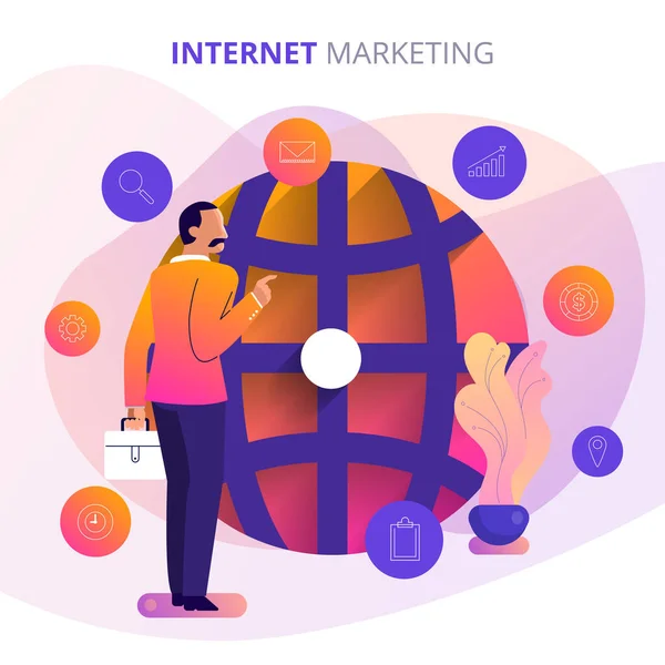 Concepto Tecnología Marketing Internet — Archivo Imágenes Vectoriales