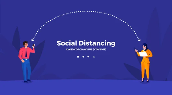 Covid Social Distance — 图库矢量图片