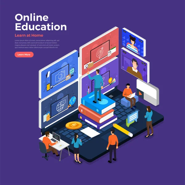 Illustraties Plat Ontwerp Concept Online Onderwijs Learning Cursus Studie Formulier — Stockvector