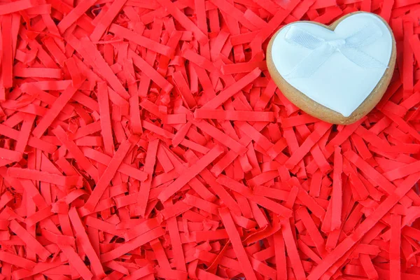 Cocinero Forma Corazón Fondo Rojo Para Día San Valentín —  Fotos de Stock