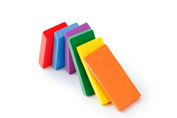 Blocs Construction Colorés Bois — Photo