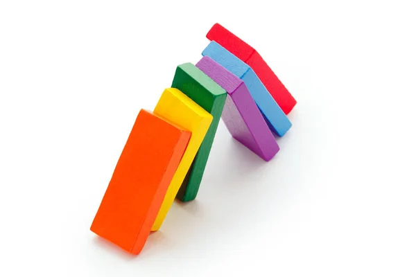 Colored Building Blocks Wood — Stock Photo, Image