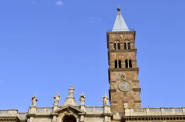 Basilica Papale di Santa Maria Maggiore church clock tower — Stock Photo, Image