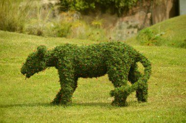 Bahçevan bir dişi aslan figürü