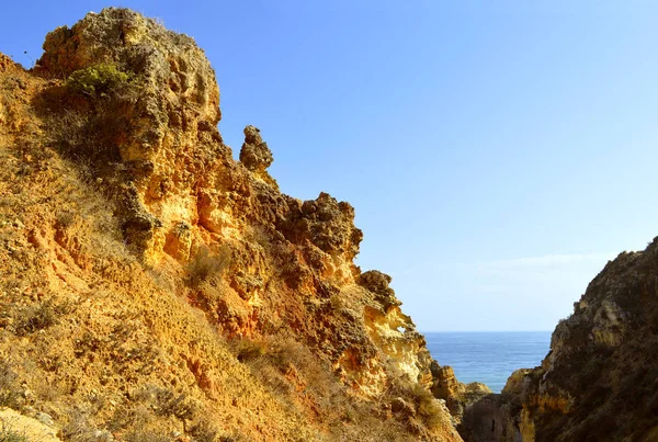 Ponta Da Piedade σχηματισμός βράχου στην ακτή Algarve — Φωτογραφία Αρχείου