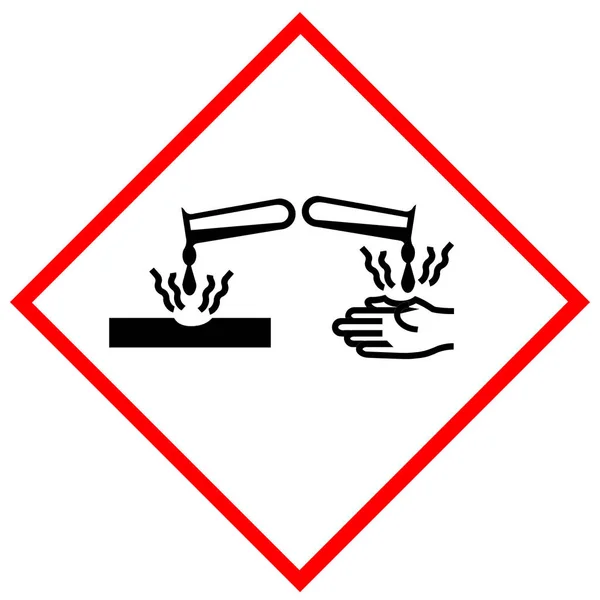 Corrosive substance pictogram — Stockfoto