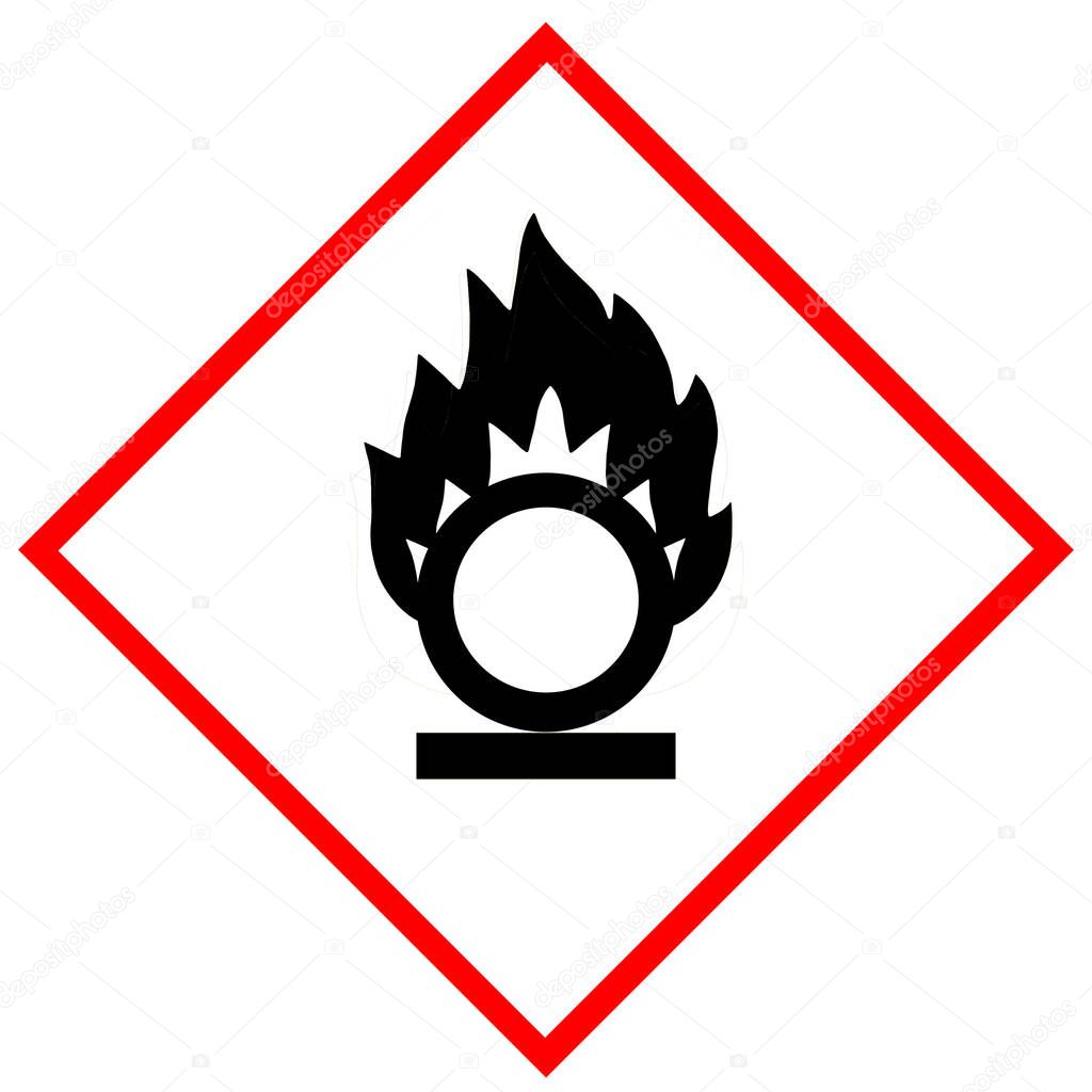 Oxidising gases, oxidising liquids, oxidising solids pictogram
