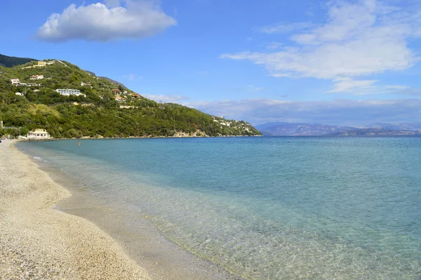 Ipsos Corfú Grecia Septiembre 2017 Turistas Playa Ipsos Corfú Una —  Fotos de Stock