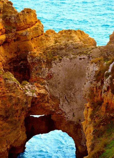 Formacje Skalne Ponta Piedade Wybrzeżu Algarve — Zdjęcie stockowe