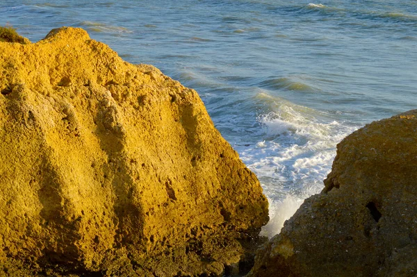 Spettacolari Formazioni Rocciose Sulla Spiaggia Sietskes Sulla Costa Dell Algarve — Foto Stock