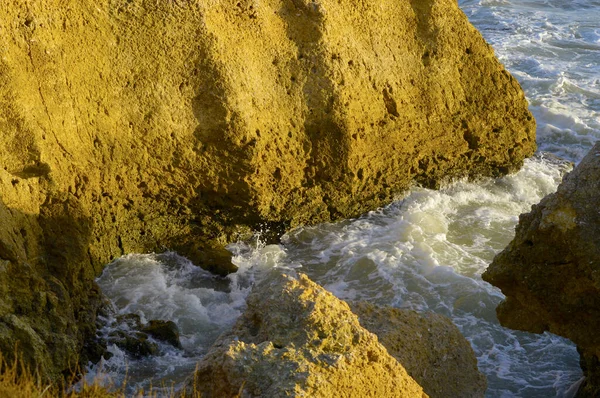 Spettacolari Formazioni Rocciose Sulla Costa Sietskes Sulla Costa Dell Algarve — Foto Stock