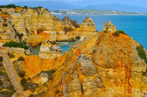 Ponta Piedade Formações Rochosas Espetaculares Costa Algarvia Portugal — Fotografia de Stock