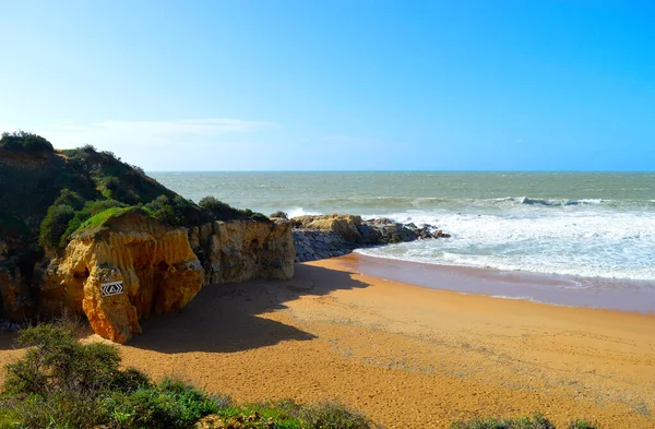 Stranden Albufeira Vid Algarves Kust Portugal — Stockfoto