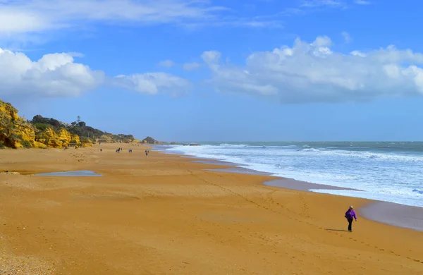 Albufeira Algarve Portugal March 2018 People Walking Spring Time Sun — стоковое фото