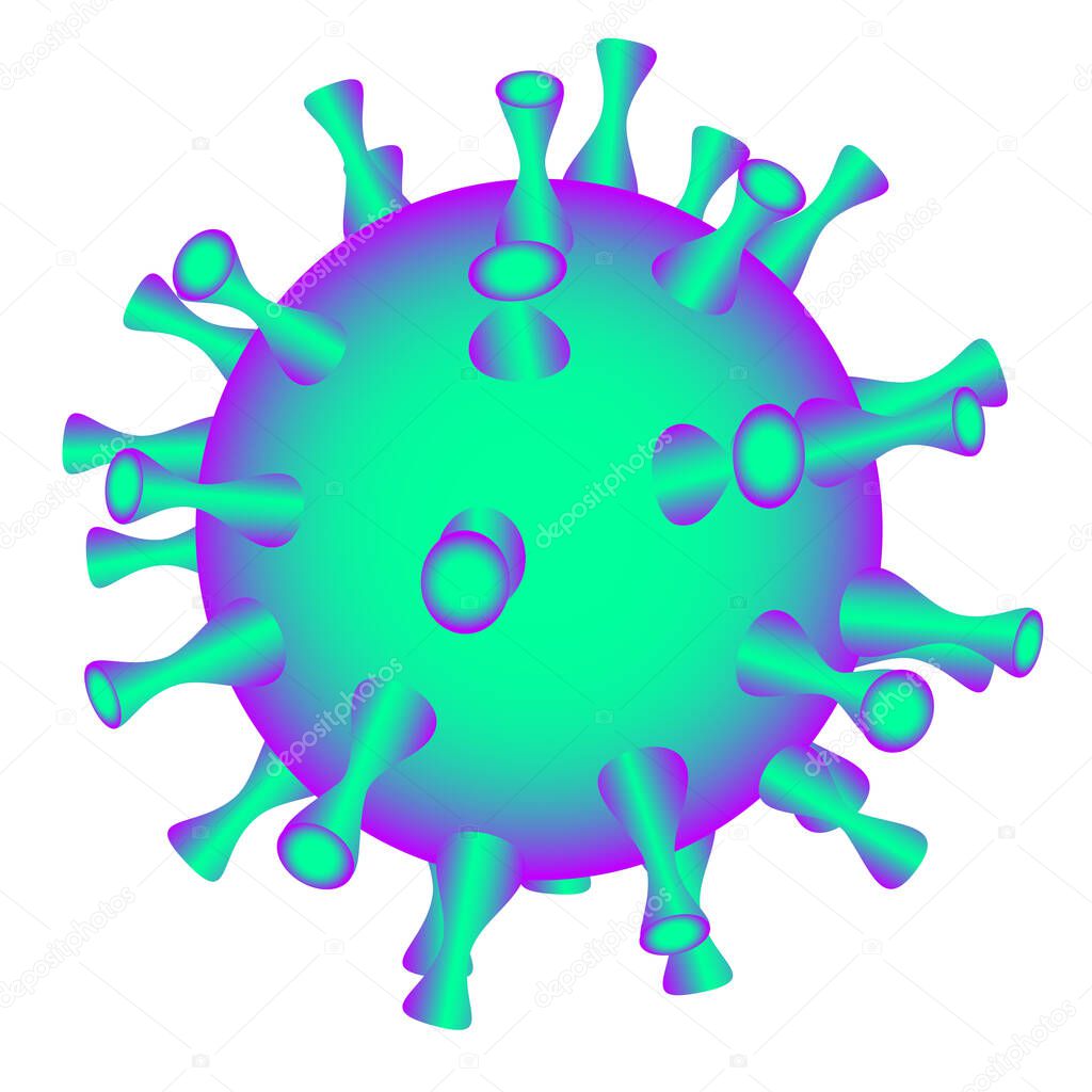 Vector image of a coronavirus microbe. Isolated image of a covid -19 bacterium.