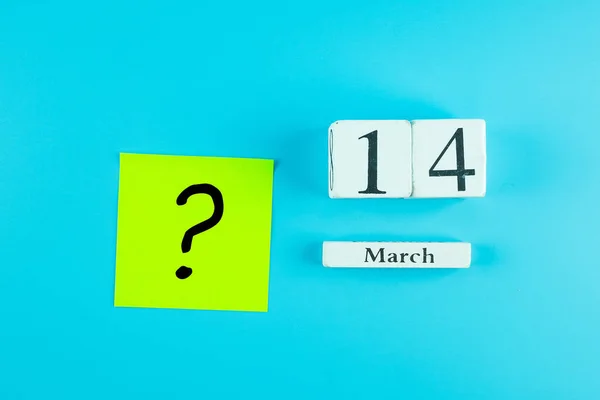Questions Mark ( ? ) word and 14th March calendar on blue background. FAQ( frequency asked questions), Answer, Q&A, Communication and Brainstorming, International Ask a Question day Concepts