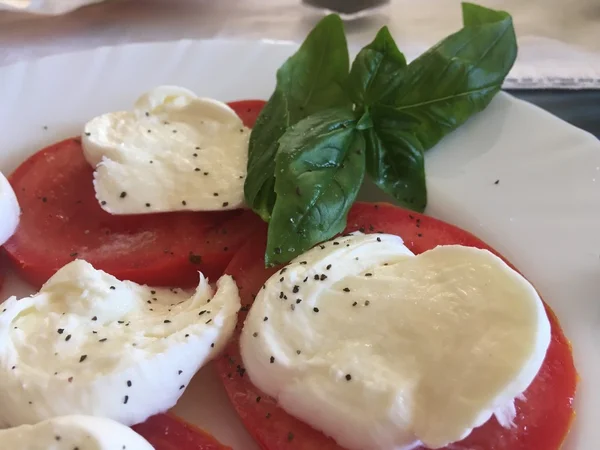 Insalata caprese con pomodori e mozzarella — Foto Stock