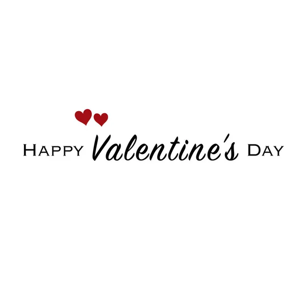 Tarjeta de felicitación Feliz Día de San Valentín con fuente negra y corazón rojo — Vector de stock