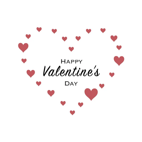 Sevgililer Günü 'nüz kutlu olsun. Siyah yazı tipi ve kırmızı kalpli tebrik kartı. — Stok Vektör