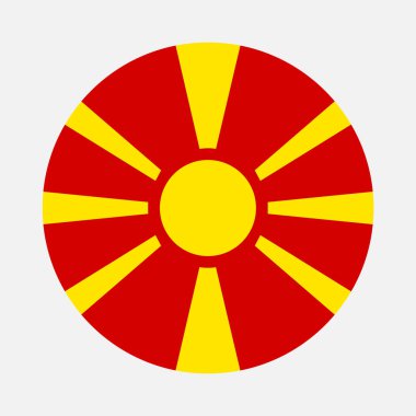 Makedonya beyaz zemin, vektör resmi ve simgesi üzerinde bayrak dairesi