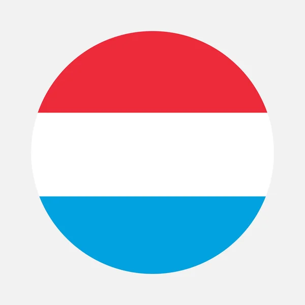 Luxemburg Vlag Cirkel Witte Achtergrond Vectorafbeelding Icoon — Stockvector