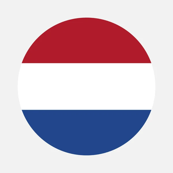 Netherlands Flag Circle Vector Image Icon — Stock Vector