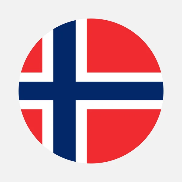 Vlaggencirkel Noorwegen Vectorafbeelding Icoon — Stockvector