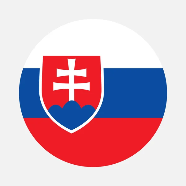 Κύκλος Σημαία Της Σλοβακίας Διανυσματική Εικόνα Και Εικονίδιο — Διανυσματικό Αρχείο