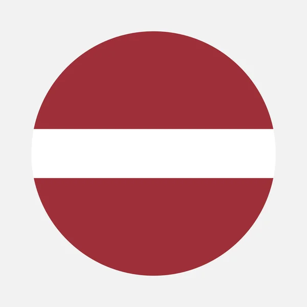 Letland Vlag Cirkel Vectorafbeelding Icoon — Stockvector