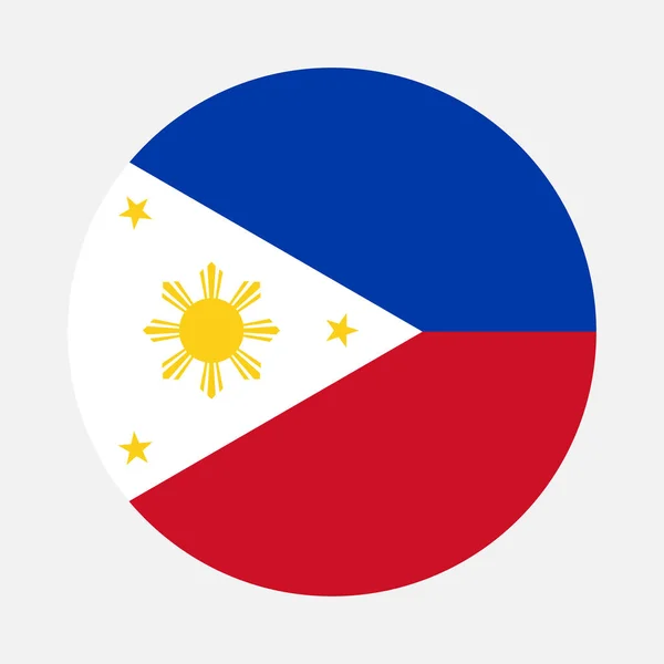 Philippines Flag Circle Vector Image Icon — Stock Vector