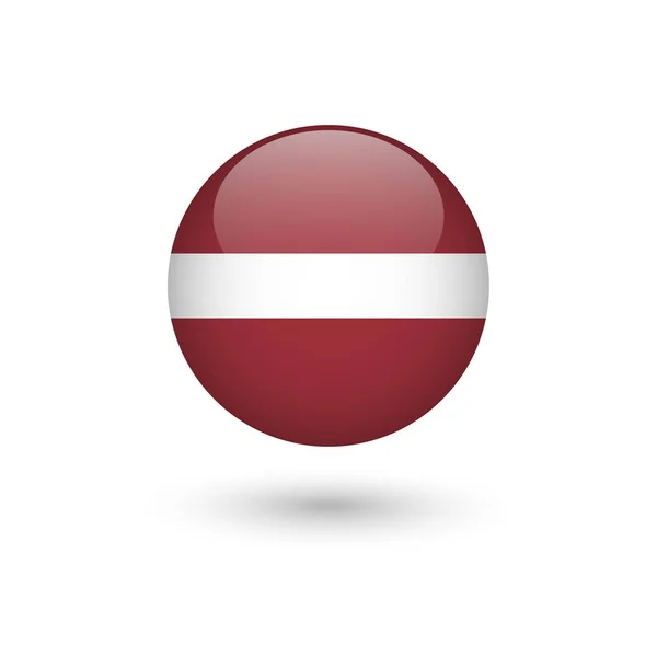 Letse Vlag Ronde Glanzende Knop Vectorafbeelding Icoon — Stockvector