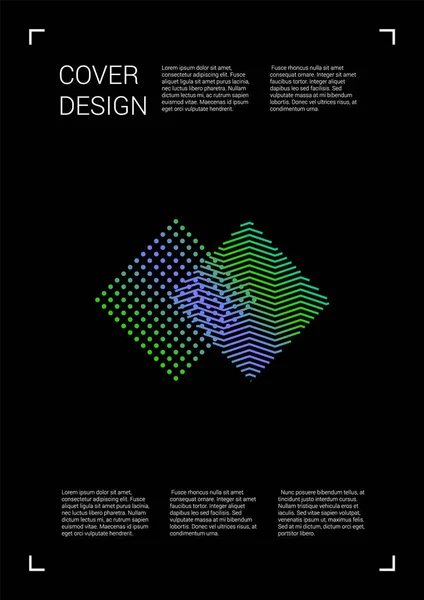 Futurista Vector Geométrico Cover Design com Gradiente e Abstract Linhas e Figuras para o seu Negócio. Design de modelo com holograma, efeito gradiente para Festival Eletrônico. — Vetor de Stock