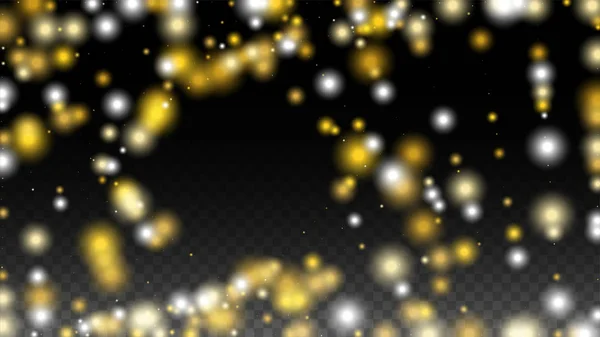 Siyah üzerine altın parıldayan taşıyıcı dokusu. Altın Parıltı deseni. Altın Noel ve Yeni Yıl Karı. Altın Konfeti Patlaması. Yıldız tozu. Parti Işıkları Tasarımlı Soyut Titrek Arkaplan. — Stok Vektör