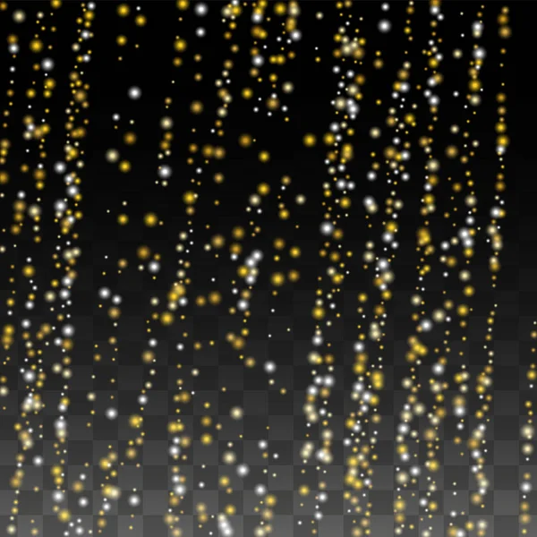 Texture vectorielle de paillettes d'or sur un noir. Golden Glow Pattern. Noël doré et neige du Nouvel An. L'explosion dorée des confettis. Star Dust. Résumé Flicker arrière-plan avec un design de lumières de fête. — Image vectorielle