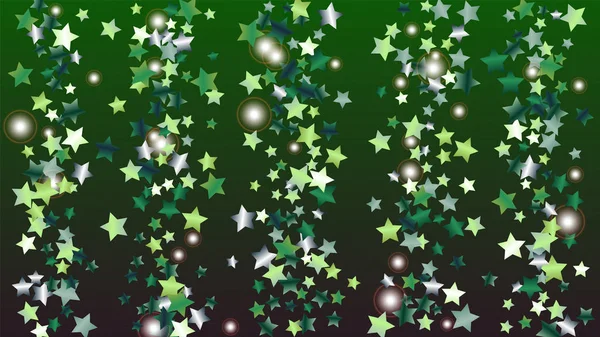 Reális háttér a Confetti of Glitter Star Részecskékkel. Csillogó fények textúra. Ünnepi minta. Fényfoltok. Csillagpor. Karácsonyi dizájn. Confetti robbanása. Reklámozás tervezése. — Stock Vector