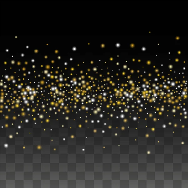 Texture vectorielle de paillettes d'or sur un noir. Golden Glow Pattern. Noël doré et neige du Nouvel An. L'explosion dorée des confettis. Star Dust. Résumé Flicker arrière-plan avec un design de lumières de fête. — Image vectorielle