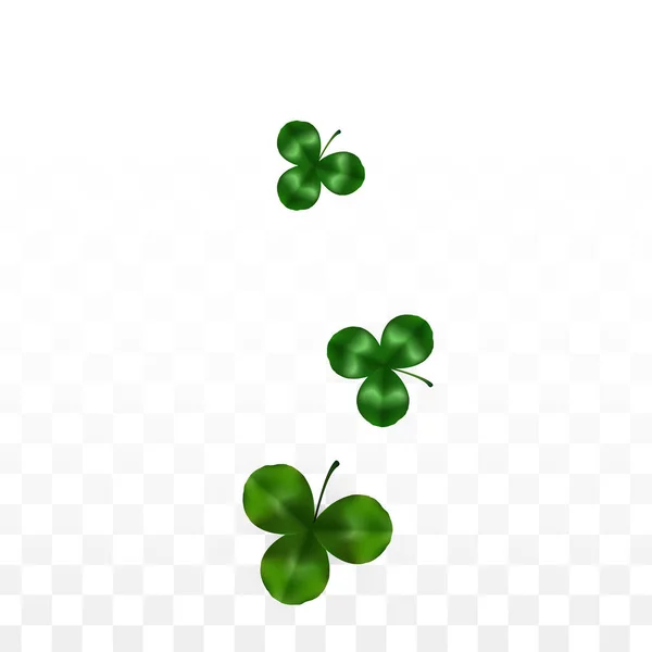 Vektorkleeblatt isoliert auf transparentem Hintergrund mit Platz für Text. St. Patrick 's Day Illustration. Irlands Lucky Shamrock Poster. Einladung zum Konzert in der Kneipe Draufsicht. Erfolgssymbole. — Stockvektor