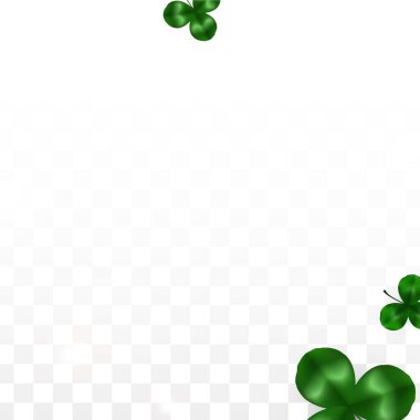 Vektör Yonca Yaprağı Saydam Arkaplanda Metin İçin Alan ile izole edildi. Aziz Patrick Günü İllüstrasyonu. İrlanda 'nın Şanslı Yonca Posteri. Pub 'daki konser icadı. Üst Manzara. Başarı Sembolleri.