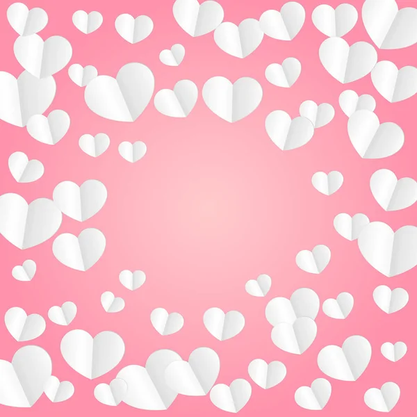 Hearts Confetti Falling Background. Patrón del Día de San Valentín. Elemento de diseño romántico de corazones dispersos. Amor. Momento dulce. Un regalo. Lindo elemento de diseño para ventas o celebración. — Archivo Imágenes Vectoriales