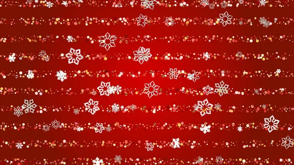 Weihnachten Vektor Hintergrund mit fallenden glitzernden Schneeflocken und Sternen. Isoliert auf Transparent. Realistisches Snow Twinkly Pattern. Glitter Overlay Print. Winterfest. Design für Banner, Poster. — Stockvektor