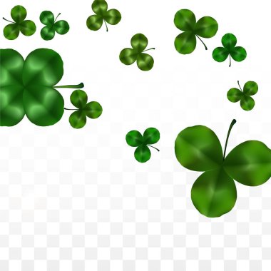 Vektör Yonca Yaprağı Saydam Arkaplanda Metin İçin Alan ile izole edildi. Aziz Patrick Günü İllüstrasyonu. İrlanda 'nın Şanslı Yonca Posteri. Pub 'daki konser icadı. Üst Manzara. Başarı Sembolleri.