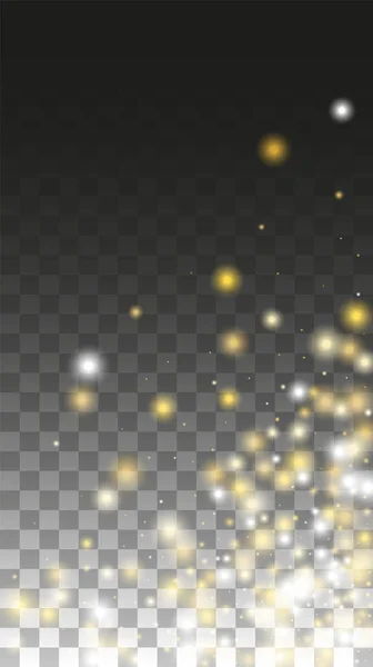 Gold Glitter Vector Texture on a Black. Golden Glow Pattern. Golden Christmas dan Tahun Baru Snow. Ledakan Emas Confetti. Debu Bintang. Latar Belakang Flicker Abstrak dengan Desain Cahaya Partai. - Stok Vektor