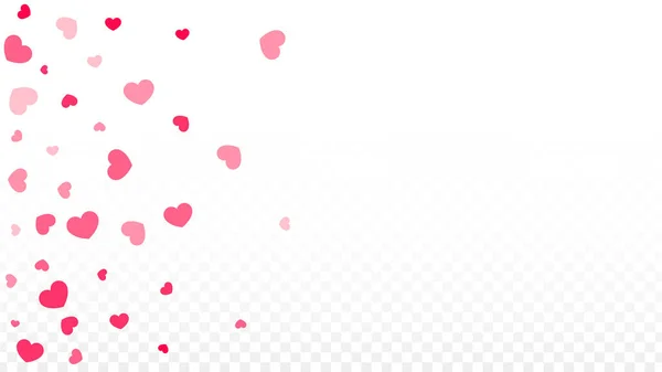 Hearts Confetti Falling Background. Patrón del Día de San Valentín. Elemento de diseño romántico de corazones dispersos. Amor. Momento dulce. Un regalo. Lindo elemento de diseño para ventas o celebración. — Vector de stock