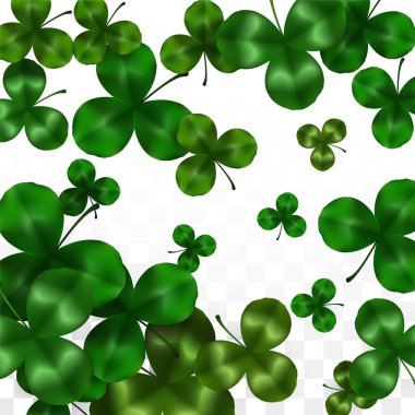 Vektör Yonca Yaprağı Saydam Arkaplanda Metin İçin Alan ile izole edildi. Aziz Patrick Günü İllüstrasyonu. İrlanda 'nın Şanslı Yonca Posteri. Pub 'daki konser icadı. Üst Manzara. Başarı Sembolleri.
